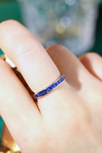 Load image into Gallery viewer, LUOWEND 18K White Gold Natural Sapphire Ring for Women