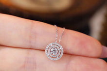 Load image into Gallery viewer, LUOWEND 18K White Gold Real Natural Diamond Pendant Necklace for Women