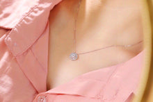 Load image into Gallery viewer, LUOWEND 18K White Gold Real Natural Diamond Pendant Necklace for Women