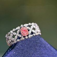 Load image into Gallery viewer, LUOWEND 18K White Gold Real Natural Pink Diamond Ring for Women