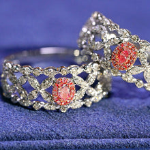 Load image into Gallery viewer, LUOWEND 18K White Gold Real Natural Pink Diamond Ring for Women