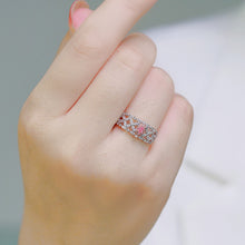 Load image into Gallery viewer, LUOWEND 18K White Gold Real Natural Pink Diamond Ring for Women