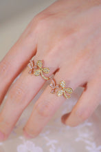 Load image into Gallery viewer, LUOWEND 18K Yellow and Rose Gold Real Natural Yellow and Pink Diamond Ring for Women