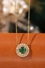 Load image into Gallery viewer, LUOWEND 18K Yellow Gold Natural Diamond&Emerald Necklace for Women