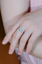Load image into Gallery viewer, LUOWEND 18K White Gold Natural Green Diamond Ring for Women