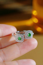 Load image into Gallery viewer, LUOWEND 18K White Gold Natural Green Diamond Ring for Women