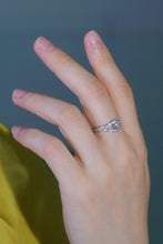 Load image into Gallery viewer, LUOWEND 18K White Gold Natural Diamond Ring for Women