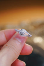 Load image into Gallery viewer, LUOWEND 18K White Gold Natural Diamond Ring for Women