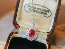 Load image into Gallery viewer, LUOWEND 18K White Gold Natural Ruby Necklace for Women