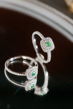 Load image into Gallery viewer, LUOWEND 18K White Gold Natural Green Diamond Ring for Women