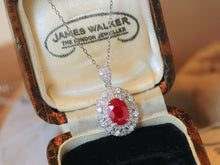 Load image into Gallery viewer, LUOWEND 18K White Gold Natural Ruby Necklace for Women