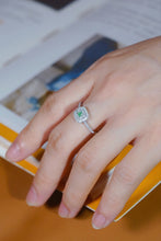 Load image into Gallery viewer, LUOWEND 18K White Gold Natural Green Diamond Ring for Women
