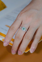 Load image into Gallery viewer, LUOWEND 18K White Gold Natural Green Diamond Ring for Women