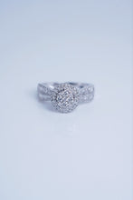 Load image into Gallery viewer, LUOWEND 18K White Gold Natural Diamond Ring for Women