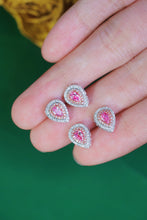 Load image into Gallery viewer, LUOWEND 18K White Gold Real Natural Pink Diamond Stud Earrings for Women