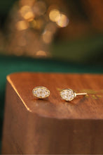 Load image into Gallery viewer, LUOWEND 18K Yellow Gold Natural Diamond Earrings for Women