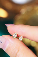 Load image into Gallery viewer, LUOWEND 18K Yellow Gold Natural Diamond Earrings for Women