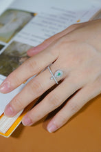 Load image into Gallery viewer, LUOWEND 18K White Gold Natural Green Diamond Ring for Women