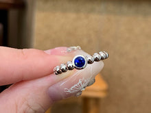 Load image into Gallery viewer, LUOWEND 18K White Gold Ntural Sapphire Ring for Women