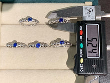 Load image into Gallery viewer, LUOWEND 18K White Gold Ntural Sapphire Ring for Women