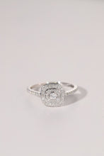 Load image into Gallery viewer, LUOWEND 18K White Gold Natural Diamond Ring for Women