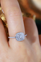 Load image into Gallery viewer, LUOWEND 18K White Gold Natural Diamond Ring for Women