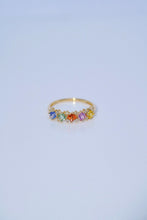 Load image into Gallery viewer, LUOWEND 18K Yellow Gold Real Natural Aquamarine and Diamond Gemstone Ring for Women