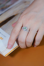 Load image into Gallery viewer, LUOWEND 18K White Gold Natural Green Diamond Ring for Women