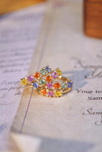 Load image into Gallery viewer, LUOWEND 18K Yellow Gold Real Natural Aquamarine and Diamond Gemstone Ring for Women