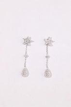 Load image into Gallery viewer, LUOWEND 18K White Gold Natural Diamond Earrings for Women