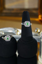 Load image into Gallery viewer, LUOWEND 18K White Gold Natural Green Diamond Ring for Women