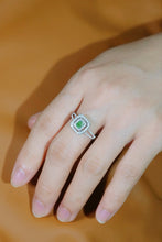 Load image into Gallery viewer, LUOWEND 18K White Gold Natural Green Diamond Ring for Women