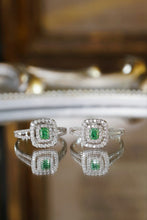 Load image into Gallery viewer, LUOWEND 18K White Gold Natural Green Diamond Ring for Women