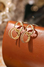 Load image into Gallery viewer, LUOWEND 18K Yellow Gold Natural Diamond Earrings for Women