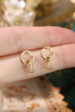 Load image into Gallery viewer, LUOWEND 18K Yellow Gold Natural Diamond Earrings for Women