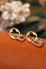 Load image into Gallery viewer, LUOWEND 18K Yellow Gold Natural Diamond Earrings for Women