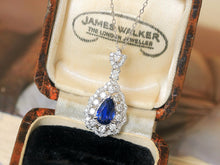 Load image into Gallery viewer, LUOWEND 18K White Gold Natural Sapphire Necklace for Women
