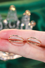 Load image into Gallery viewer, LUOWEND 18K Yellow Gold Natural Diamond Earrings for Women