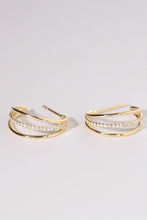 Load image into Gallery viewer, LUOWEND 18K Yellow Gold Natural Diamond Earrings for Women