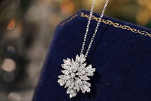 Load image into Gallery viewer, LUOWEND 18K White Gold Real Natural Diamond Pendant Necklace for Women