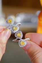 Load image into Gallery viewer, LUOWEND 18K White Gold Natural Yellow Diamond Ring for Women