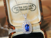 Load image into Gallery viewer, LUOWEND 18K White Gold Natural Sapphire Necklace for Women
