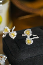Load image into Gallery viewer, LUOWEND 18K White Gold Natural Yellow Diamond Ring for Women