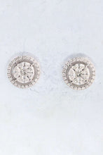 Load image into Gallery viewer, LUOWEND 18K White Gold Natural Diamond Earrings for Women