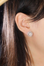 Load image into Gallery viewer, LUOWEND 18K White Gold Natural Diamond Earrings for Women