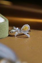Load image into Gallery viewer, LUOWEND 18K White Gold Natural Yellow Diamond Ring for Women