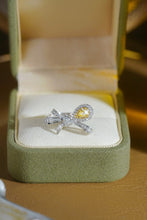 Load image into Gallery viewer, LUOWEND 18K White Gold Natural Yellow Diamond Ring for Women