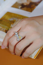 Load image into Gallery viewer, LUOWEND 18K White Gold Natural Yellow Diamond Ring for Women