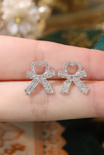 Load image into Gallery viewer, LUOWEND 18K White Gold Natural Diamond Earrings for Women