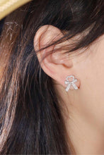 Load image into Gallery viewer, LUOWEND 18K White Gold Natural Diamond Earrings for Women